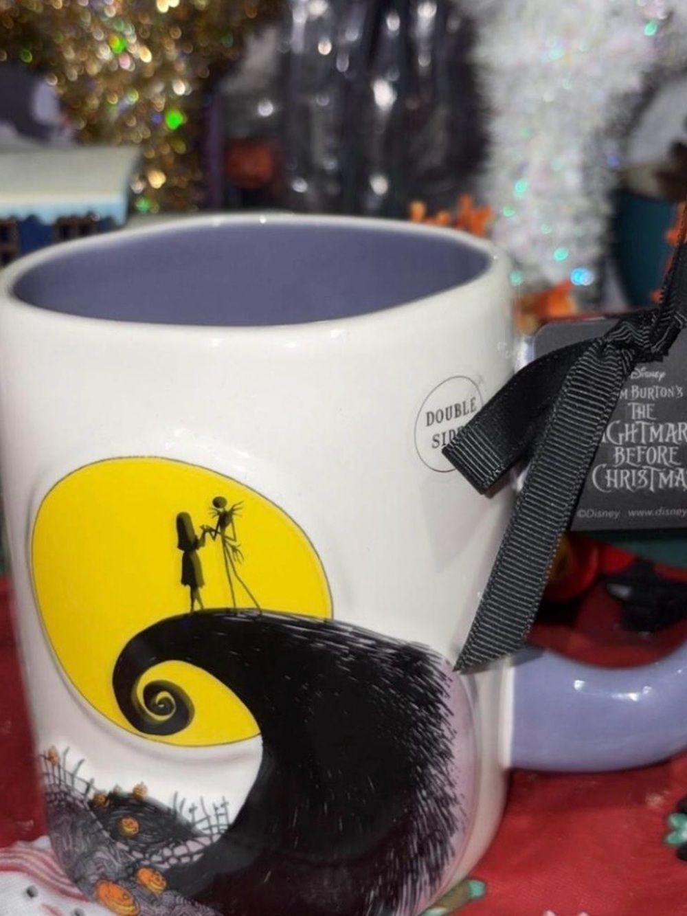 The Nightmare Before Christmas Jack & Sally Moon Mug - White & Yellow